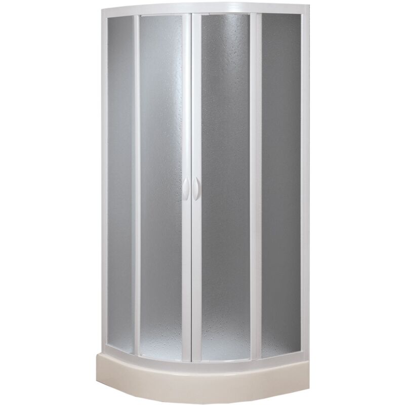 Box Doccia Semicircolare In Acrilico H 185 Cm Mod. Marte 75x75 Cm A...