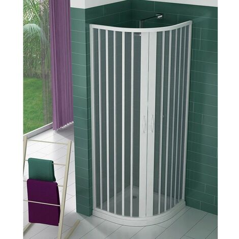 Box doccia Semicircolare PVC cabina Soffietto Misura Riducibile 80x80 90x90 - Dimensioni: 80 x 80