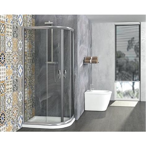 Inda Cabina Doccia Semicircolare.Box Doccia Semicircolare Scorrevole In Cristallo 6mm Ponza Opaco 6mm 70x90 Cm 7900 Stc