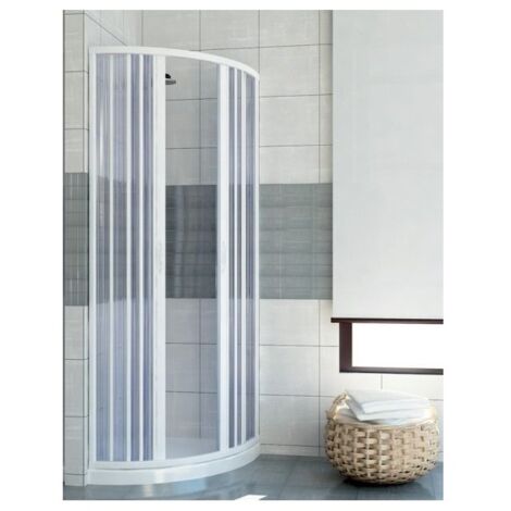 Box Doccia Semicircolare Tondo a Soffietto Angolo 70 75 80 90 in PVC Cabina - Misura Semicircolare 80x100