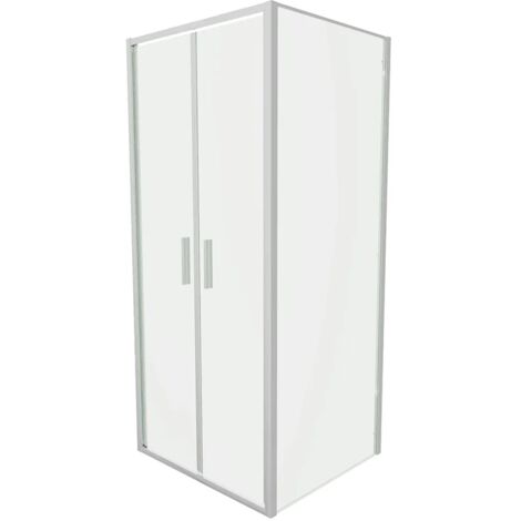 Box Doccia slim 70x90cm con Porta saloon e Parete Fissa Profili Cromati e Vetro 6mm Trasparente h190 Mod. Portofino