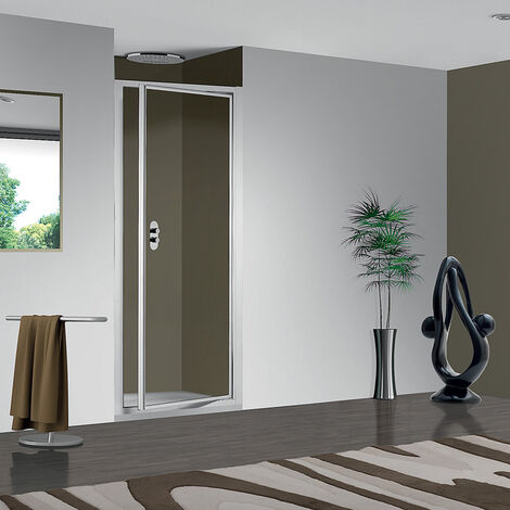 Box doccia Smeralda in acrilico 70x70 cm con profilo bianco di