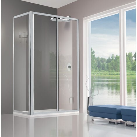 Box doccia Smeralda scorrevole in acrilico 120x80 cm con profilo