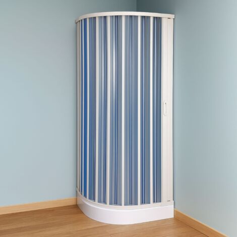 Box doccia soffietto semicircolare pvc guide estensibili aperture reversibili misure 78 x 78 cm - confezione 1