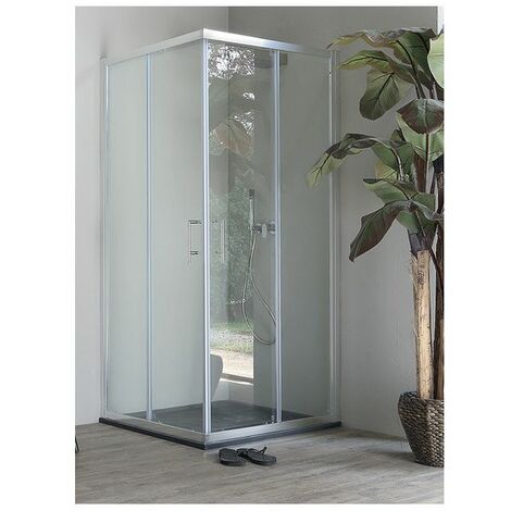 Box Doccia Tamanaco ECO 75X75 H190 CM Profilo Cromato Cristallo 6MM