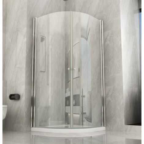 Box Doccia Tondo 80x80 90x90 2 ante Battente 6mm Semicircolare Vetro Cristallo - Misura Semicircolare 90x90