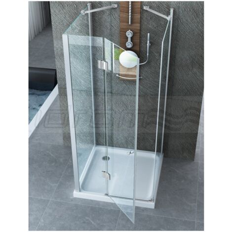 Box Doccia tre 3 Lati 1 Anta Battente 80 90 100 120 140 2 Parete Fissa Cristallo - Misura Box 3 Lati 80x110x80