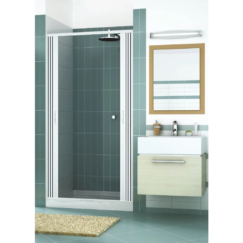 Pinto - Box Porta Doccia Venere in pvc 1 Lato Apertura Scorrevole Centrale 110 x h185 cm