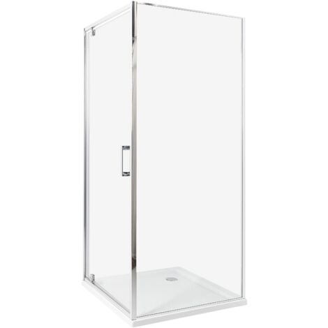 Box Doccia Vetro Temperato Cornice argento Porta Singola 80 x 80 x 185 cm Darli
