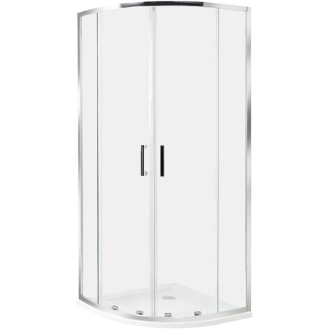 Box Doccia Vetro Temperato Doppia Porta argento 80 x 80 x 185 cm Jukatan