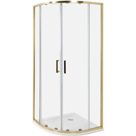 Box Doccia Vetro Temperato Doppia Porta oro 80 x 80 x 185 cm Jukatan