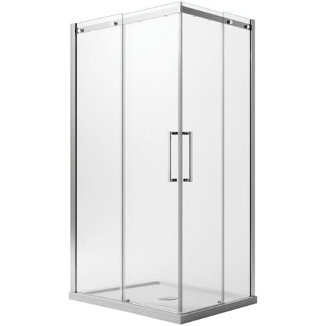 Box doccia vetro trasparente 8 mm con easyclean h 200 mod. Prime Corner 80x120 cm versione sinistra