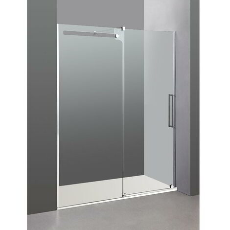 Box doccia VETRUM in acciaio fisso + scorrevole - Estensione: 162-167 cm