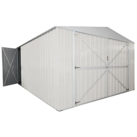 Box garage lamiera deposito in Acciaio Zincato 360x600cm x h2.30m - 346KG 21mq - BIANCO
