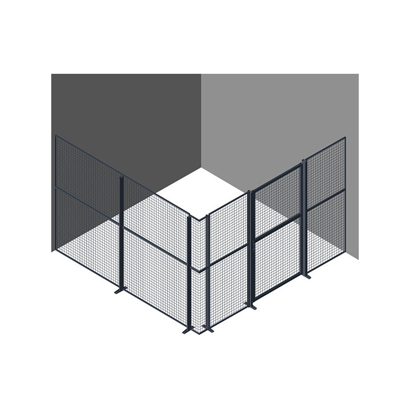 Espace de stockage grillagé et sécurisé - 2 faces + 1 porte battante - 9m² - BOXGRIL/2F