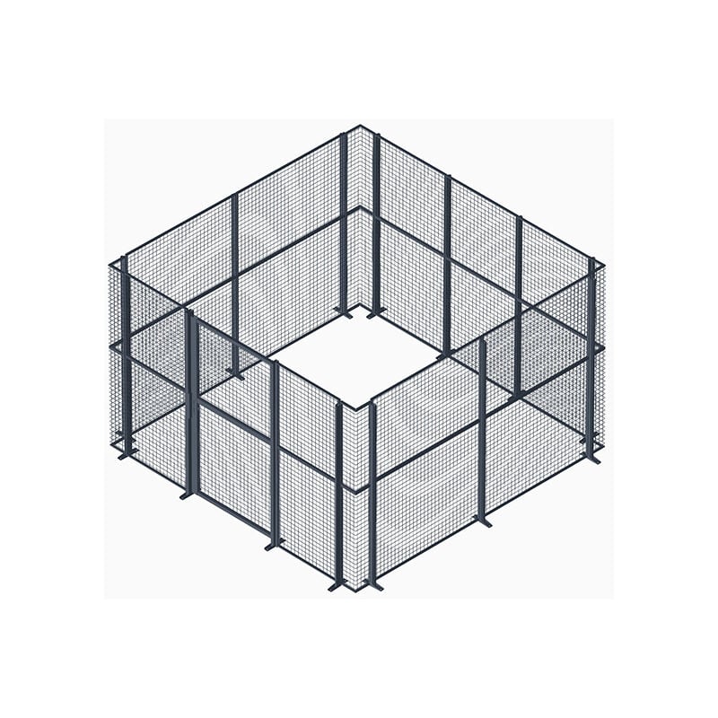 Matisère - Espace de stockage grillagé et sécurisé - 4 faces + 1 porte battante - 9m² - BOXGRIL/4F