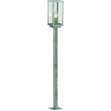 Box II Palo per esterni da 900 mm, argento e vetro trasparente, IP44