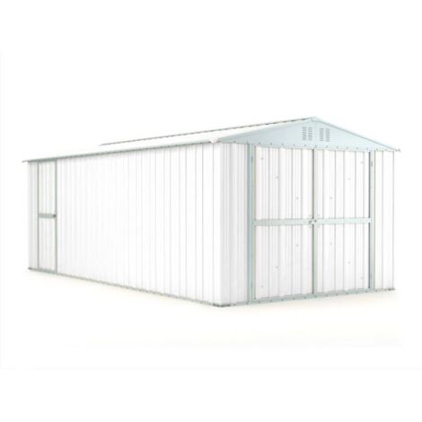 Box in lamiera garage auto Acciaio Zincato 327x611cm x h2.35m - 346KG - 19mq - BIANCO