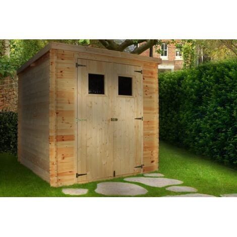 Box in pino grezzo Birba 200x200cm Losa porta doppia e tetto OSB inclusi