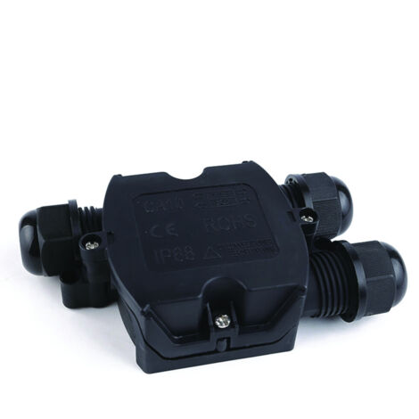 Box IP68 impermeabile - Blocco terminale a 3 vie - 120x65x30mm in polipropilene nero