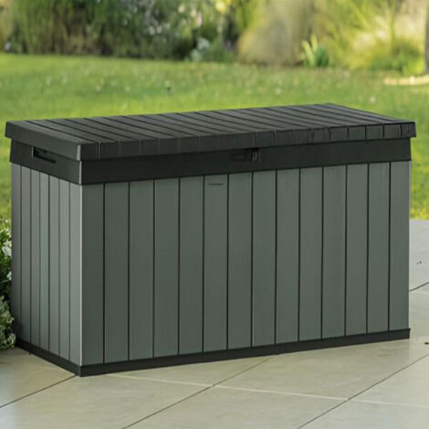 Box Keter da giardino verde in resina. Baule porta