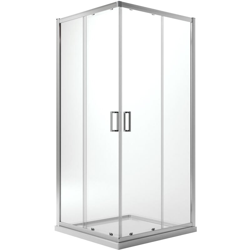 

Mampara de ducha vidrio transparente h 185 mod. Ready 70x70 cm cuadrado