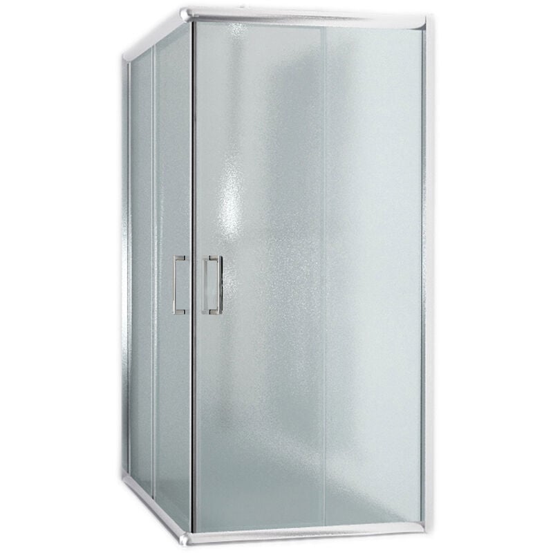 

Mampara de ducha deslizante vidrio impreso h 185 mod. Alabama 75x75 cm cuadrado