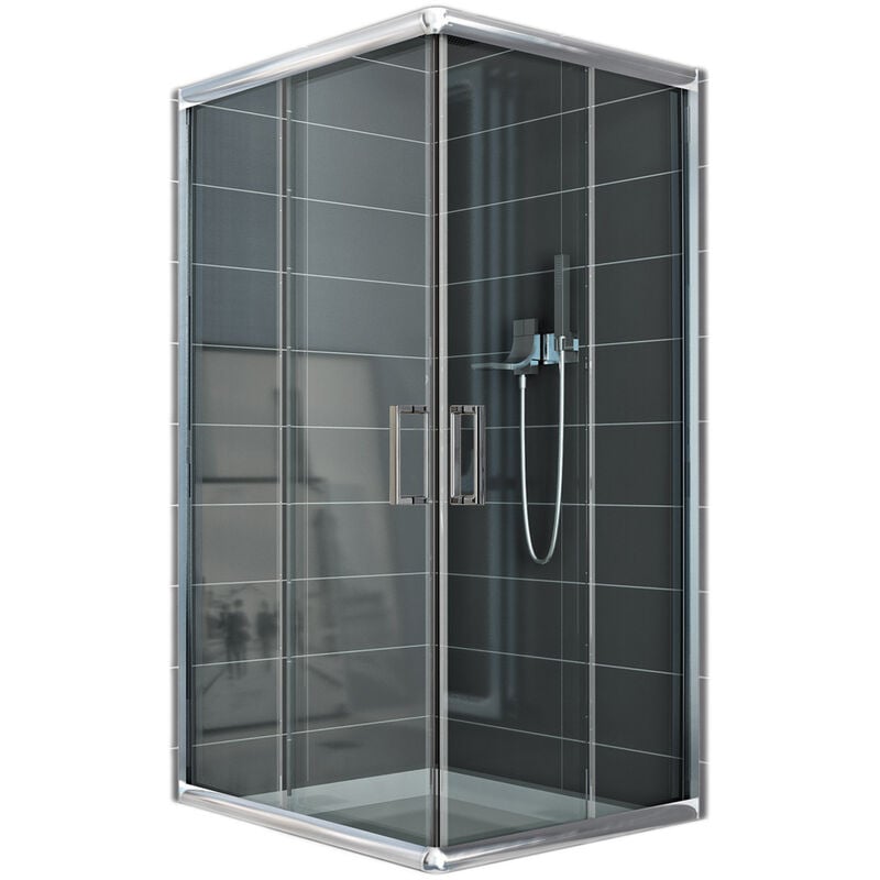 

Mampara de ducha deslizante vidrio transparente h 185 mod. Alabama 75x90 cm rectangular