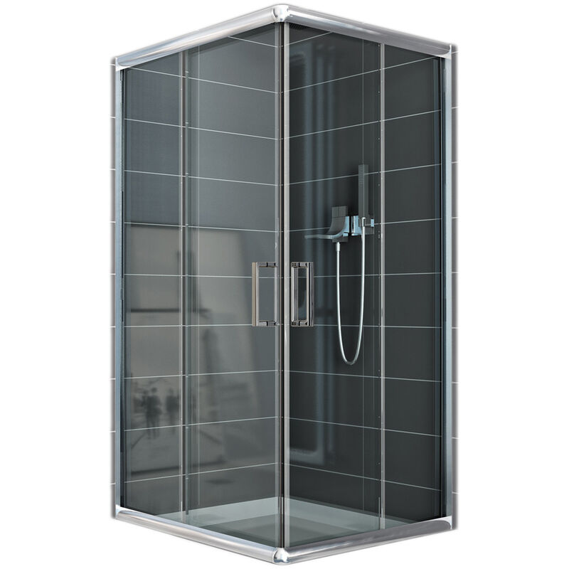 

Mampara de ducha deslizante vidrio transparente h 185 mod. Alabama 70x100 rectangular