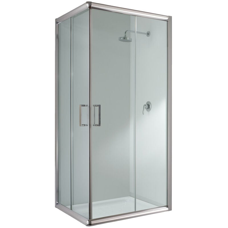 

Mampara de ducha deslizante vidrio transparente h 198 mod. Alabama 80x100 cm rectangular