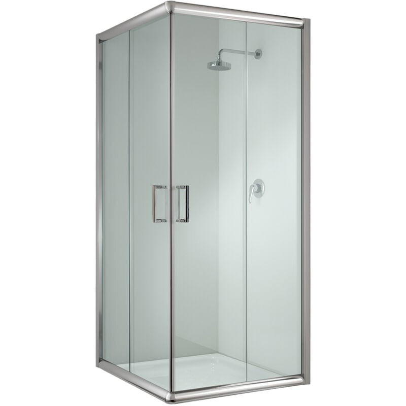 

Mampara de ducha deslizante vidrio transparente h 198 mod. Alabama 75x75 cm cuadrado