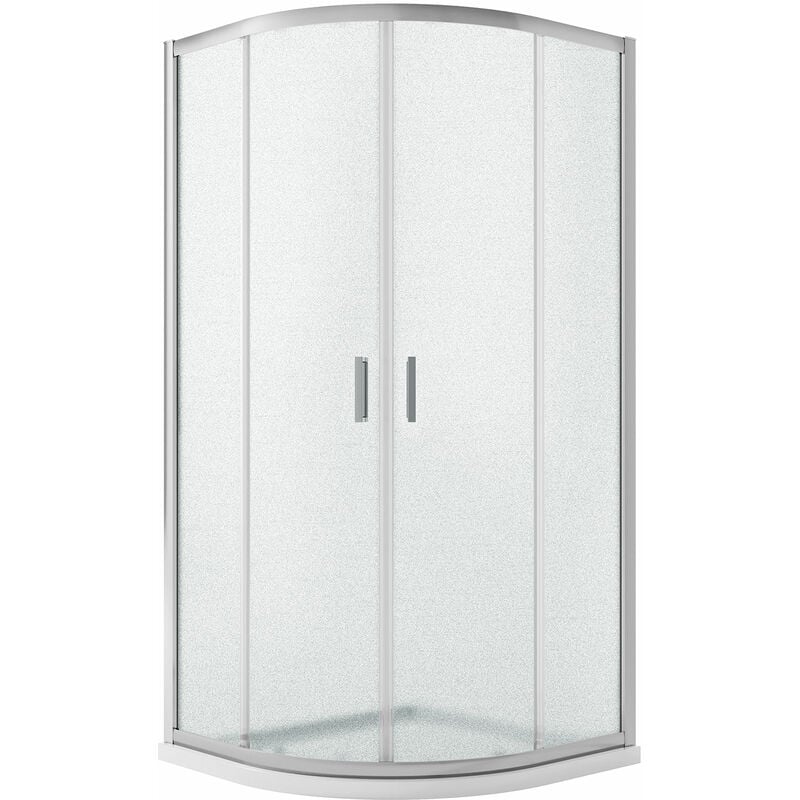 

Mampara de ducha semicircular vidrio impreso h 198 mod. Ready 80x80 cm