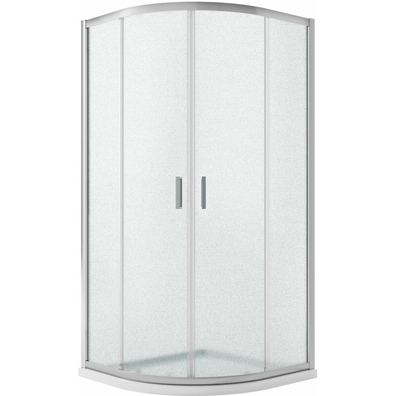 

Mampara de ducha semicircular vidrio impreso h 198 mod. Ready 90x90 cm