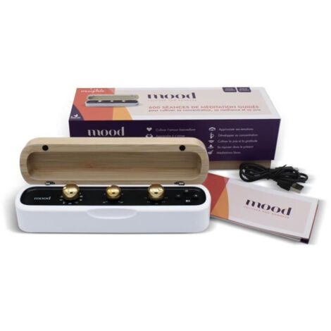 Box meditazione Mood - MORPHEE - 600 sessioni audio guidate, coperchio in bambù