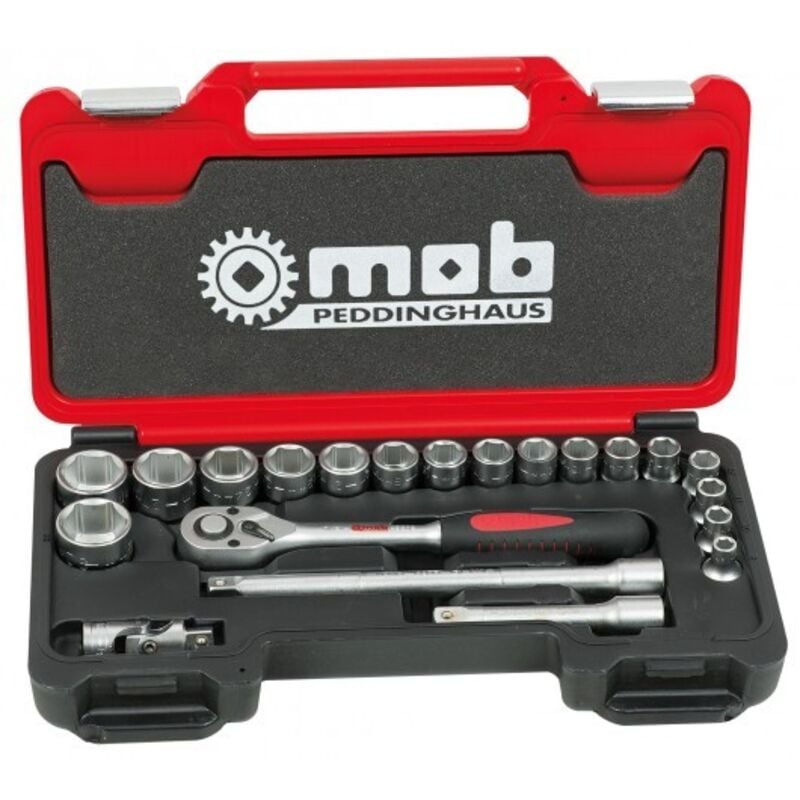 MOB - Coffret box 1/2'' 21 pieces 6 pans cliquet poire - Réf : 9435021001