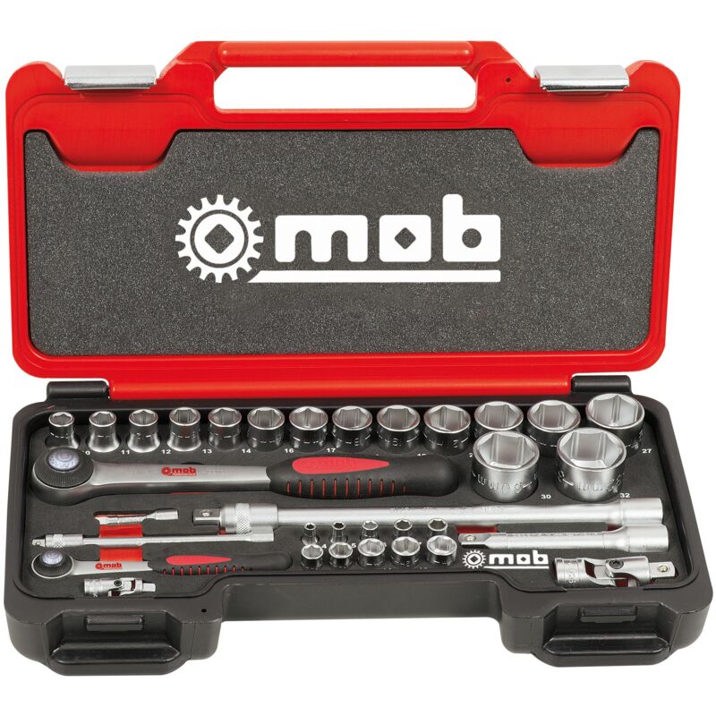 Mob Outillage - box medium 1/4+1/2 6 p. cliquet rond 33 pcs mob - 9436033001