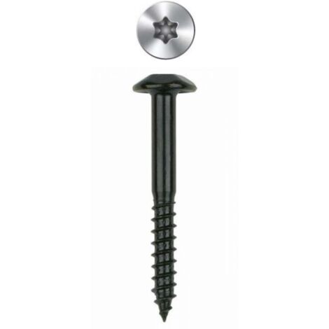Box mit 100 - Unverletzbare Schrauben - Torx-Muster - Schwarzzinkiert 6 x 50