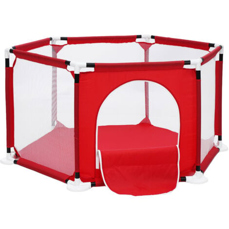 DRILLPRO Box per bambini Box per gattonare con rete traspirante per bambini all'interno e all'esterno - Rosso