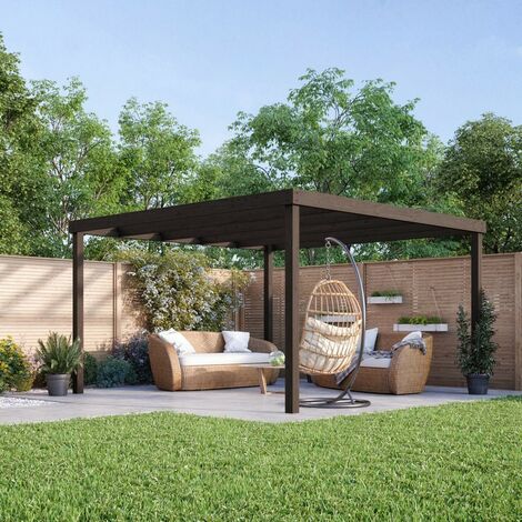 Box Pergola - Wood - L240 x W360 x H270 cm - Rustic Brown