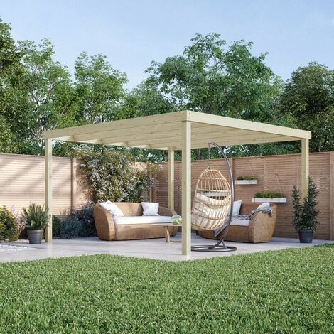Box Pergola - Wood - L480 x W480 x H270 cm - Light Green