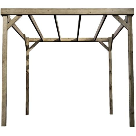 Box pergola, wooden diy kit , 1.8m x 2.4m (Rustic brown finish)