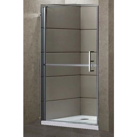 Box Porta Doccia Cristallo 6 mm Apertura Battente Esterna Diviso in 2 Senza Guide 70 (69-70) x H190 cm
