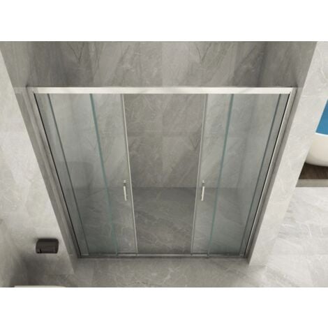 Box Porta Doccia Doppia Apertura Scorrevole Centrale Vetro Trasparente Anticalcare 6MM Misura: 145 (143-146) x H190 cm