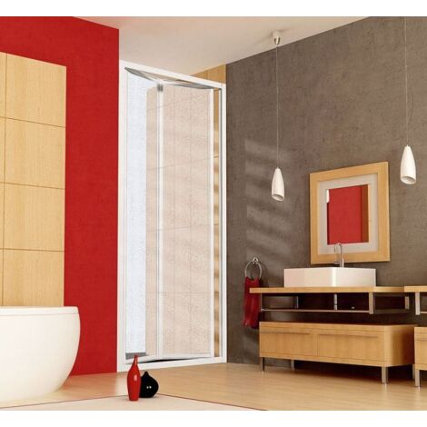 Box Porta Doccia in Acrilico - 1 lato, Apertura a Libro Soffietto -  Reversibile - Misura: 100 x h185 (Adattabilità 98-103cm)