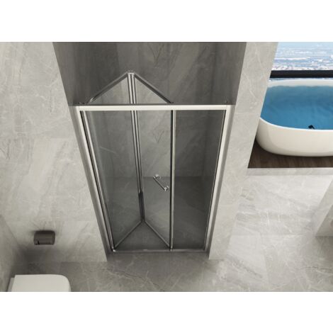 Box Porta Doccia Vetro Trasparente 6MM Apertura Pieghevole Libro Soffietto 95 (92-96) x H190 cm