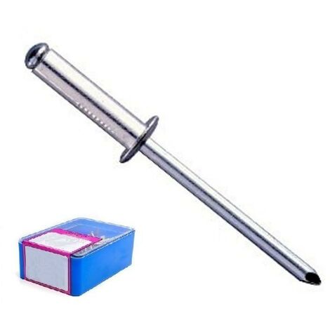 box remache aluminio cabeza alomada cincado largo 8mm ø rosca chapa 4mm
