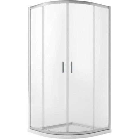 Box Semicircolare Trasparente 'Tonga' Profilo Cromo 77,5-80