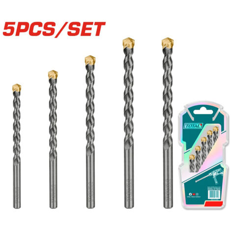BOX SET 5pz PUNTE PER TRAPANO PER CEMENTO CALCESTRUZZO 4 - 10 mm TOTAL