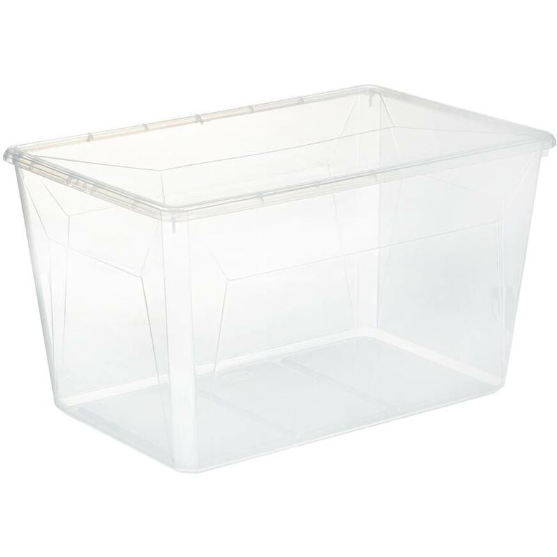 Image of 5five - cassetta di plastica trasparente simply+ da 50 litri - Trasparente