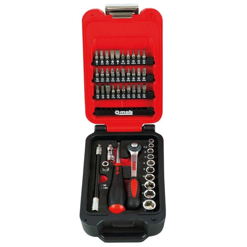 Coffret cliquet rond Fast 1/4" 46 pièces 6 pans MOB